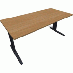 TABLE PIED L AVEC CARTER 160X80 CM GRIS ANTHRACITE/HÊTRE - EOL