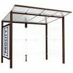ABRI BUS MODULO 2.50 M VITRINE 1 BARDAGE LAT. MARRON 8017 - PROCITY