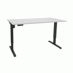 BUREAU ASSIS-DEBOUT ERGOSUP PREMIUM À MÉMOIRE DE POSITION PIED ANTHRACITE L 160 CM PLATEAU BLANC