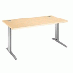 BUREAU DROIT EXCELLENS L 160 CM PIÉTEMENT MÉTAL PLUS HÊTRE / ANTHRACITE