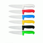 COUTEAU DE CUISINE PROFESSIONNEL AVEC MANCHE COLORÉ HACCP-, COUTEAU DE CHEF JAUNE, LAME 18CM