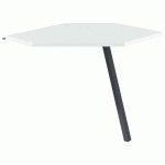 EXTENSION POLYGONE GARY P/RETOUR 80 CM PIED ANTH. PLATEAU BLANC - MBA