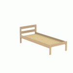 LIT NOVA 80X190 PMR HAUTEUR 50CM TÊTE 2 TRAVERSES SOMMIER AGGLOMÉRÉ NATUREL - MANUTAN COLLECTIVITÉS