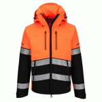 PORTWEST EV465 VESTE IMPER-RESPIRANTE À CAPUCHE HV EV4 (3L) ORANGE/NOIR - TAILLE XL