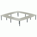 TABLE RÉUNION ATEM 400 X 400 CM PIED ROND ANTH /CHÊNE GRIS - MBA