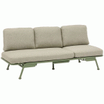 CANAPÉ SUNSET 3 PLACES COUSSINS/ALU - CHINÉ GRIS/AMANDE