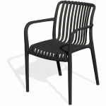FAUTEUIL DE JARDIN EMPILABLE EN POLYPROPYLÈNE-NOIR - CITYGARDEN