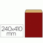 LOT DE 250 - POCHETTE KRAFT VERGÉ 60G 240X90X410MM COLORIS ROUGE