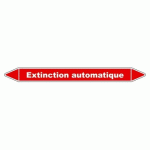 LOT DE 3 - MARQUEUR TUYAUTERIE - EXTINCTION AUTO - VINYLE LAMINÉ - NFX 08-105 355 X 37 MM