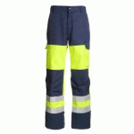 PANTALON - RENFORTS GENOUX JAUNE FLUO/BLEU MARINE - T44
