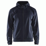 SWEAT ZIPPÉ À CAPUCHE MARINE FONCÉ/NOIR TAILLE L - BLAKLADER