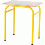 TABLE FIXE ROMANE 70 X 50 CM - CHANTS PLAQUÉS - TAILLE 3 - PIÉTEMENT JAUNE - MANUTAN COLLECTIVITÉS