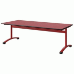TABLE MALIBU 180X80 T3 DL STRA ROUGE U321/NOIR ROUGE 3020