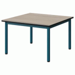 TABLE MALIBU 80X80CM T1 4P STRA ACACIA/NOIR BLEU 5025
