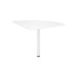 ANGLE DE LIAISON ARRONDI 90° BIOSPACE 2 - CÔTÉS 80 CM - PLATEAU BLANC - PIED TUBULAIRE BLANC