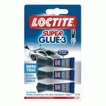 LOT DE 2 - COLLE SUPER GLUE LOCTITE - BLISTER DE 3 TUBES DE 1 G
