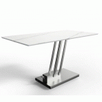 TABLE BASSE RELEVABLE BRAVO MARBLE WHITE PLATEAU CÉRAMIQUE FINITION MARBRE BLANC - BLANC