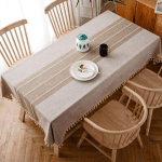 MODERNE LIN COTON NAPPE DE TABLE RECTANGULAIRE NAPPES POUR TABLE RECTANGULAIRE HOME CUISINE DÉCORATION (110X110CM,CAFÉ) GROOFOO