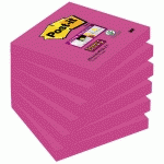 NOTES REPOSITIONNABLES POST-IT SUPER STICKY CARRE FUCHSIA - 76 X 76 MM - BLOC 90 FEUILLES