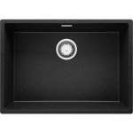 EVIER CUISINE EN GRANIT 66X47 CM LAVABO 1 BAC + SIPHON CLASSIQUE, ÉVIER SOUS PLAN DE PRIMAGRAN GRAPHITE - BLACK#WHITE