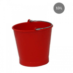 SEAU ROND - ANSE INOX - 13 LITRES - ROUGE GILAC
