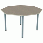 TABLE CARÉLIE MOB OCT Ø120 T5 STR POLY. ÉRABLE G. BEIG/LAGON - MOBIDECOR