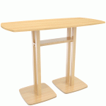 TABLE HAUTE WOODY L.150 X H.110 X P.75 CM PIÈTEMENT BOIS MASSIF PLATEAU HÊTRE