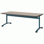 TABLE MALIBU 180X80 T4 DL STRA ANTIB ACACIA/NOIR BLEU 5025