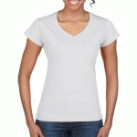 TEE-SHIRT FEMME COL V BLANC T.S