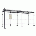 ABRI BUS PROVINCE 5 M 1 BARDAGE LAT. POMMEAU BOULE NOIR 9005 - PROCITY