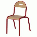 CHAISE MALIBU 4P T4 - ASS/DOS HÊTRE / ACIER ROUGE 3020 - MANUTAN EXPERT
