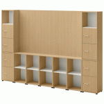 ENSEMBLE MEUBLE TV ET RANGEMENT IVO N°2 CHÊNE/PORTE CHÊNE - QUADRIFOGLIO