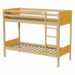 LIT SUPERPOSÉ IDENTITÉ TÊTE/PIED PANNEAU SOMMIER LATTES 90X190 CM ARGENT/ORANGE - MANUTAN COLLECTIVITÉS