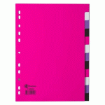 LOT DE 2 - INTERCALAIRE A4 POLYPROPYLÈNE MULTICOLORE BRUNEAU 12 ONGLETS RÉINSCRIPTIBLES - 1 JEU