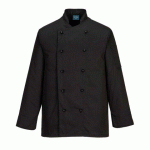 LOT DE 2 - PORTWEST C834 VESTE DE CUISINE SOMERSET NOIR - TAILLE XS