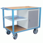 SERVANTE ÉTABLI ÉQUIPÉE DEMI PLATEAU TÔLE + 1 BLOC PORTE 500 KG ROUE TPE