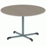 TABLE BANDANA ROND Ø120 T6 PC STR POLY. ÉRABLE G. BEIG/LAGON - MOBIDECOR