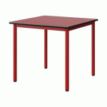 TABLE MALIBU 80X80 T5 4P STRA ANTIB ROU U321/NOIR ROUGE 3020