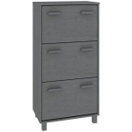 VIDAXL - ARMOIRE À CHAUSSURES HAMAR GRIS FONCÉ 59,5X35X117 CM PIN MASSIF