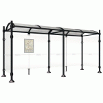 ABRI BUS PROVINCE 5 M 2 BARDAGES LAT. POMMEAU INOX NOIR 9005 - PROCITY