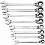 JEU DE 8 CLÉS MIXTES À CLIQUET ARTICULÉES EN MM - SAM OUTILLAGE - 50-CTJ8