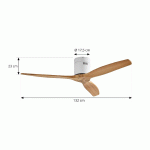 LUCANDE VENTILATEUR DE PLAFOND VINDUR, BLANC/BOIS, DC, SILENCIEUX