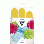 PAPIER DE SOIE, SET DE 3 POMPONS À SUSPENDRE Ø30X1 ET Ø40X2 - JAUNE - LOT DE 5