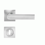 POIGNÉES DE PORTE SUR ROSACES CARRÉES SÉRIE ER 51Q LONDON -INOX SATINÉ -CLÉ L KARCHER DESIGN
