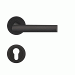 POIGNÉES DE PORTE SUR ROSACES RONDES ER 55 PARIS - NOIR MAT - CLÉ I KARCHER DESIGN