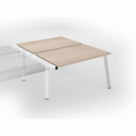 PÔLE DE 2 BUREAUX ECLA CHÊNE CLAIR L 140 X P 80 CM PIÈTEMENT MÉTAL BLANC - ÉLÉMENT SUIVANT