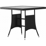 TABLE DE JARDIN NOIR 80X80X74 CM RÉSINE TRESSÉE