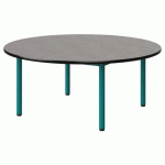 TABLE MALIBU Ø 120 T1 4P STR ANTIB BÉTON F186/NOIR BLEU 5018