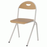 CHAISE MALIBU AST - T6 - ASS/DOS HÊTRE / ALU BLANC 9016 - MANUTAN EXPERT