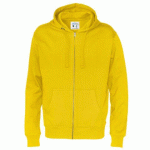 COTTOVER SWEATSHIRT À CAPUCHE FULL ZIP HOMME - CERTIFIÉ GOTS JAUNE - TAILLE XXXL